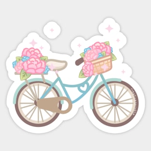 Floral vintage delivery bicycle Sticker